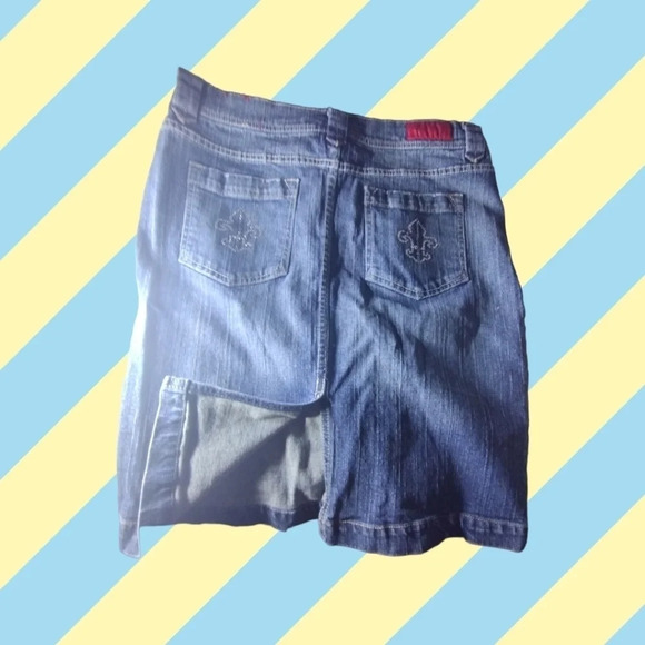 VINTAGE Fire "Sasha" factory distressed midi skirt. Size 15.  C167​​​ - Picture 2 of 9